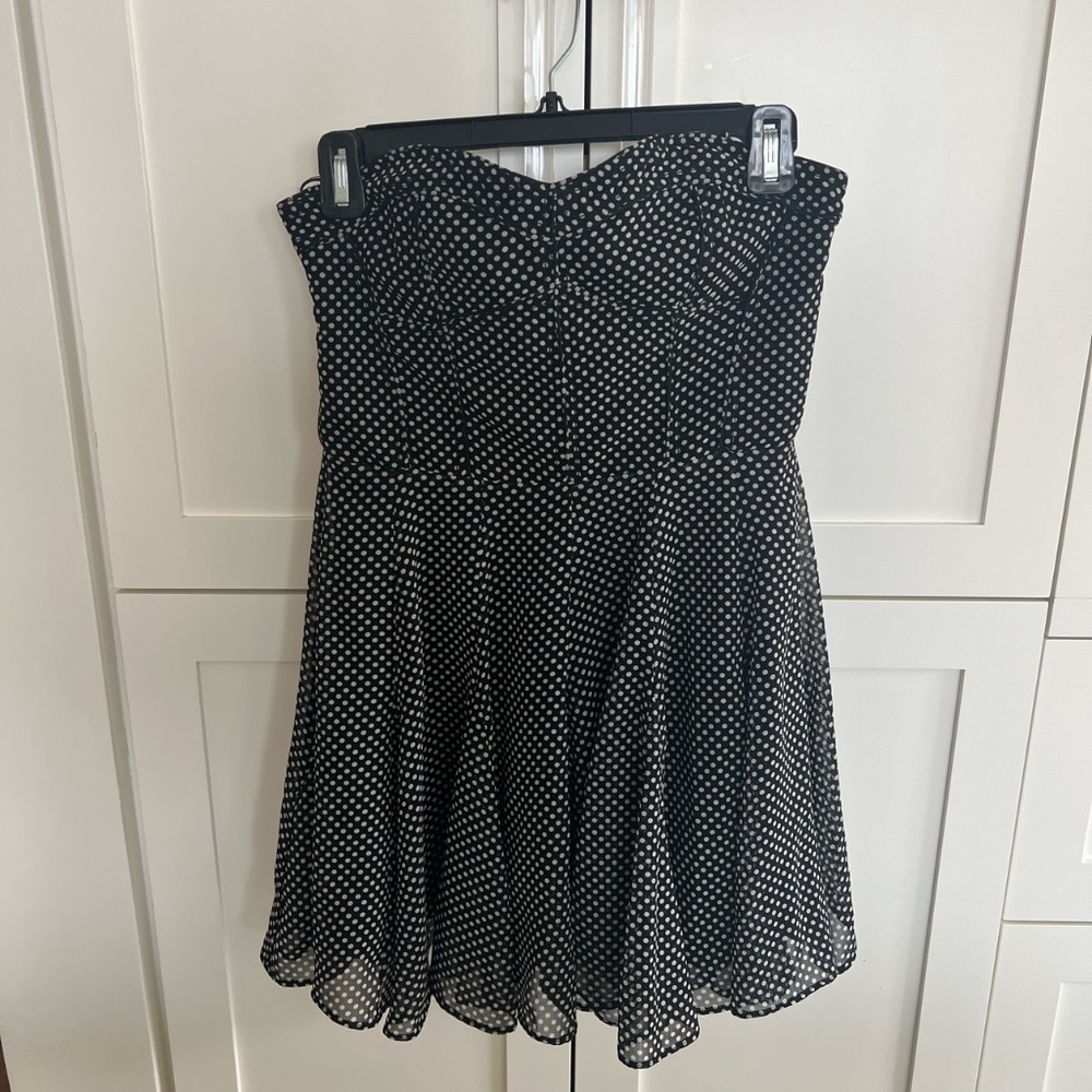 Zara Polka Dot Strapless Dress